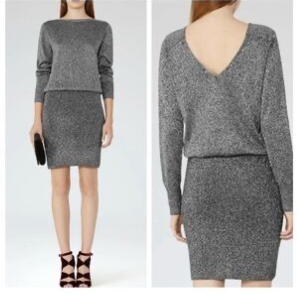Reiss silver/ Gray Knit Dress size 6